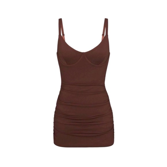 SKIMS Other - NWT Skims Sculpting Swim Ruched One Piece Bathing Suit Plus Sz 3X Cocoa Brown